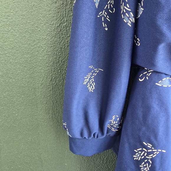 1980's Vintage Blue & White Floral Dress Size Large - Picture 7 of 11